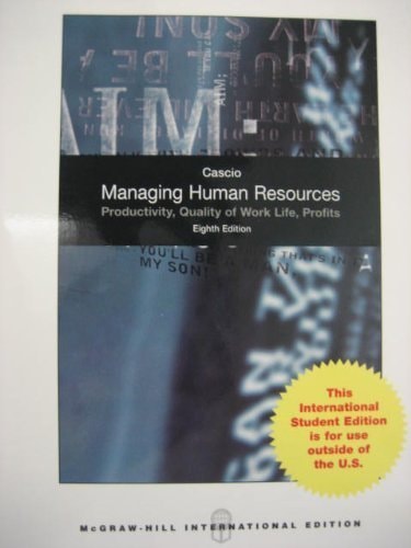 Managing Human Resources Productivity, Quality of Work Life, Profits cover