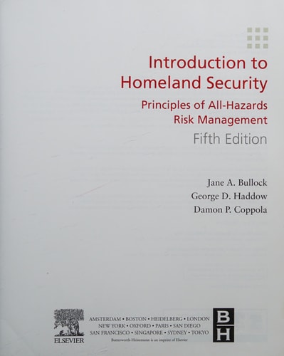 Introduction to Homeland Security: Principles of All-Hazards Risk Management cover