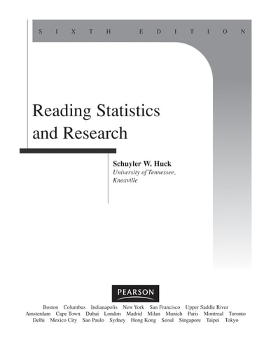 Reading Statistics and Research cover