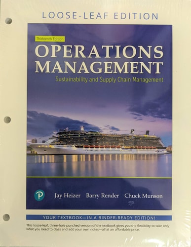 OPERATIONS MANAGEMENT Sustainability and Supply Chain Management cover