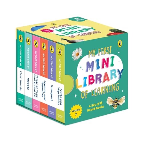 MY FIRST MINI LIBRARY OF LEARNING Fruits & Vegetables, Transport, Seasons & Opposites,... Things at Home, Insects, First Words cover