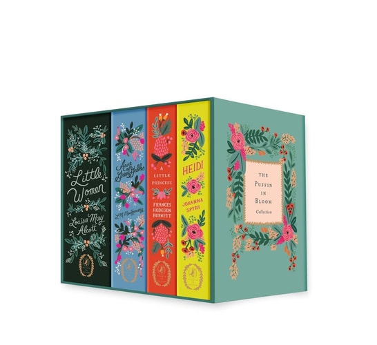The Puffin in Bloom 4-Book Collection Anne of Green Gables, Heidi, Little Women, and a Little Princess cover