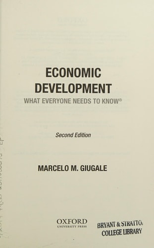 Economic Development What Everyone Needs to Know cover