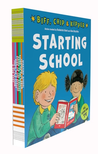 First Experiences with Biff, Chip & Kipper 8 Books Collection Set (Learning to Swim, Going to the Dentist, Going on a Plane, Starting School, Going to the Hospital, Going to the Doctor & More…) cover