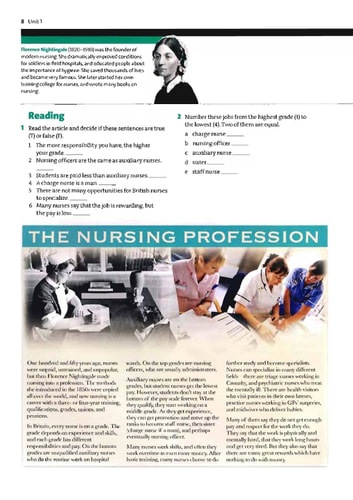 Nursing 1 Student's Book cover