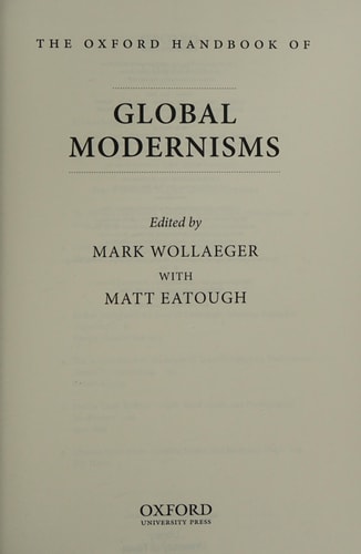 The Oxford Handbook of Global Modernisms cover