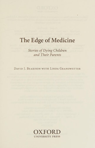 The Edge of Medicine Stories of Dying Children and Their Parents cover