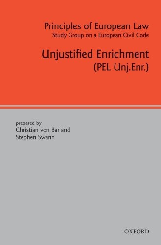 Principles of European Law Unjustified Enrichment cover