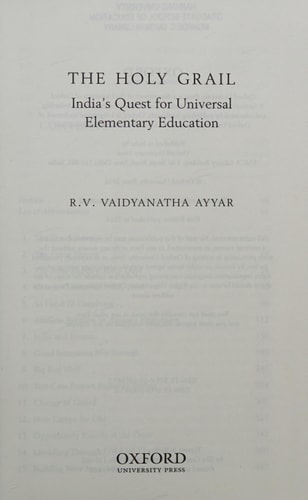 The Holy Grail India's Quest for Universal Elementary Education cover