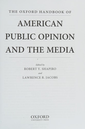 The Oxford Handbook of American Public Opinion and the Media cover