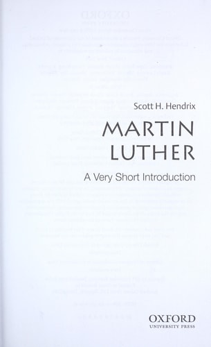 Martin Luther: A Very Short Introduction cover