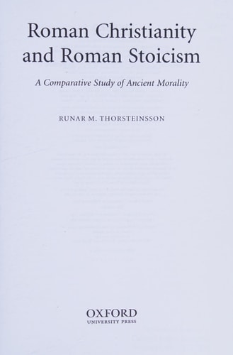 Roman Christianity and Roman Stoicism A Comparative Study of Ancient Morality cover