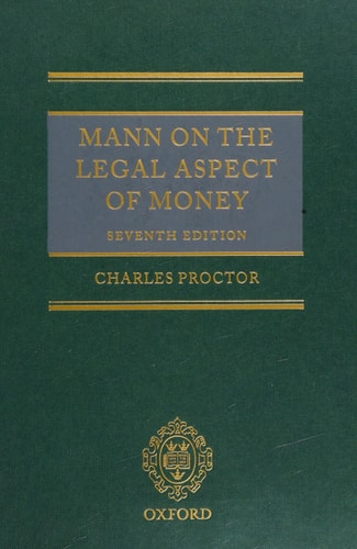Mann on the Legal Aspect of Money cover