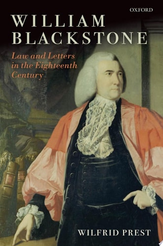 William Blackstone Law and Letters in the Eighteenth Century cover