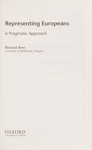 Representing Europeans A Pragmatic Approach cover