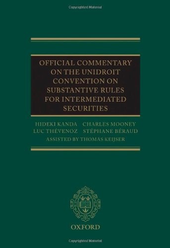 Official Commentary on the UNIDROIT Convention on Substantive Rules for Intermediated Securities cover