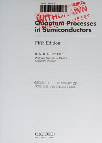 Quantum Processes in Semiconductors cover