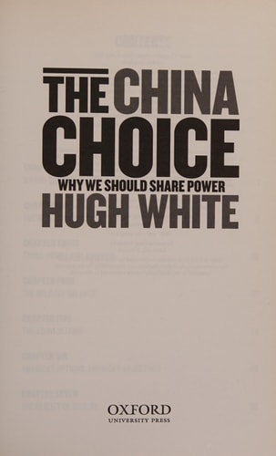 The China Choice Why We Should Share Power cover