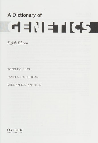 A Dictionary of Genetics cover