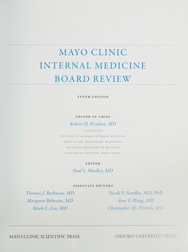 Mayo Clinic Internal Medicine Board Review cover