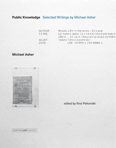 Public Knowledge Selected Writings by Michael Asher cover