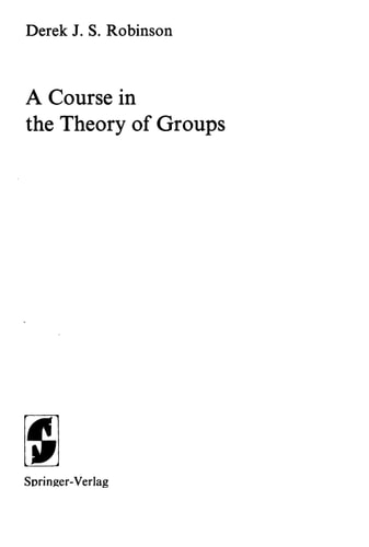 A Course in the Theory of Groups cover