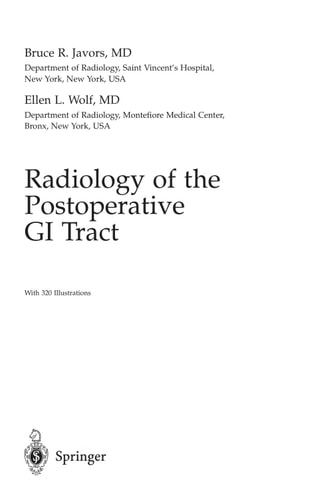 Radiology of the Postoperative GI Tract cover