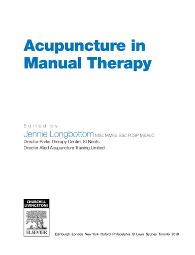 Acupuncture in Manual Therapy cover
