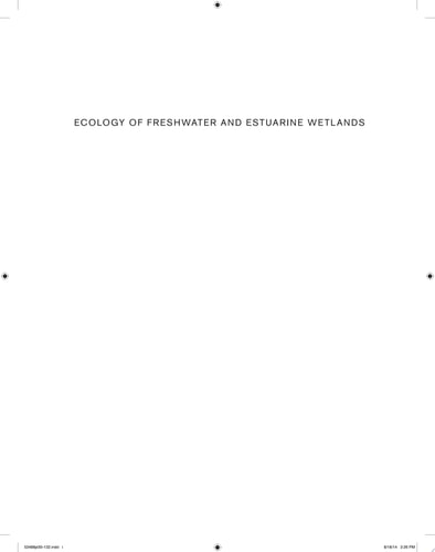 Ecology of Freshwater and Estuarine Wetlands cover