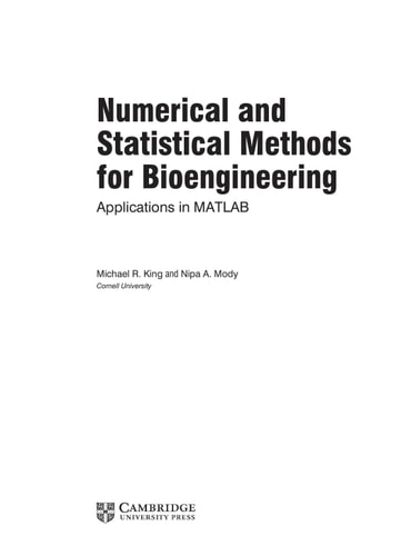 Numerical and Statistical Methods for Bioengineering Applications in MATLAB cover