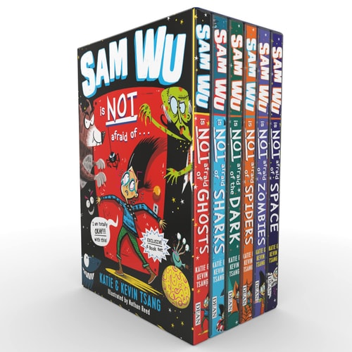 Sam Wu Is NOT Afraid Of Series 6 Books Collection Box Set by Katie & Kevin Tsang (Ghosts, Sharks, Dark, Spiders, Zombies & Space) cover