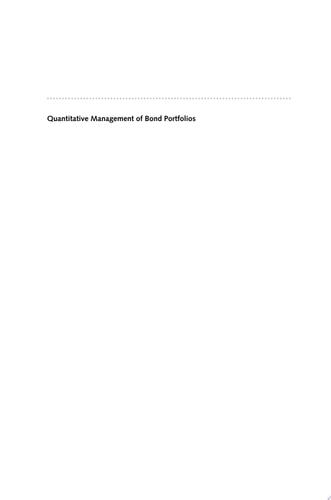 Quantitative Management of Bond Portfolios cover