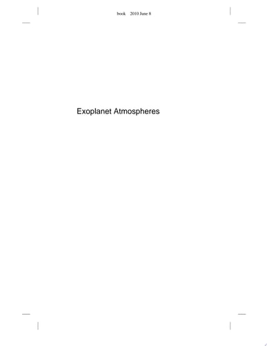 Exoplanet Atmospheres Physical Processes cover
