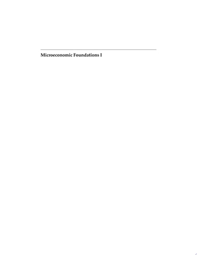 Microeconomic Foundations I Choice and Competitive Markets cover