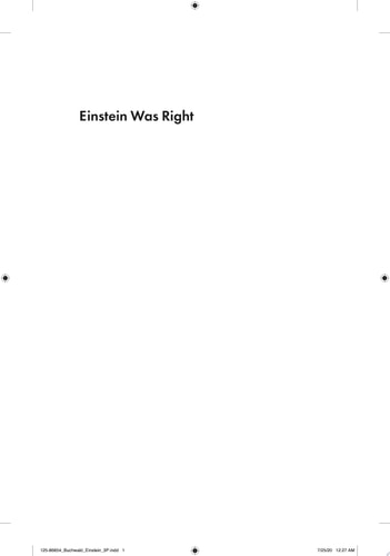 Einstein Was Right The Science and History of Gravitational Waves cover