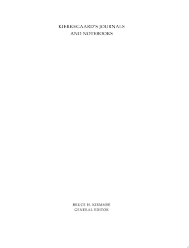 Kierkegaard's Journals and Notebooks cover
