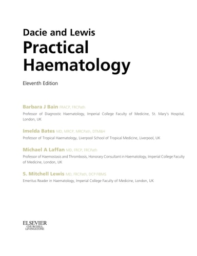 Dacie and Lewis Practical Haematology cover