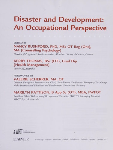 Disaster and Development: An Occupational Perspective cover