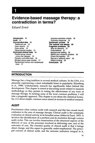 Massage Therapy The Evidence for Practice cover