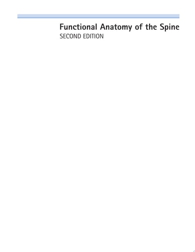Functional Anatomy of the Spine cover