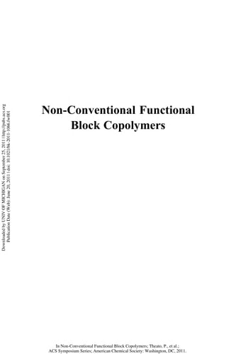 Non-Conventional Functional Block Copolymers cover