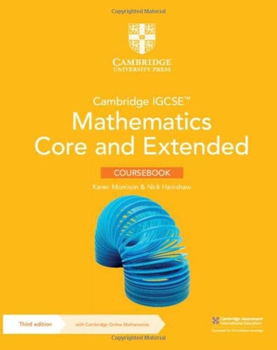 Cambridge IGCSE(TM) Mathematics Core and Extended Coursebook with Cambridge Online Mathematics (2 Years' Access) cover
