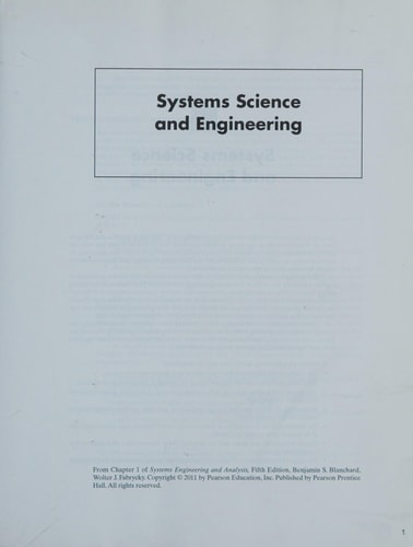 Systems Engineering and Analysis cover