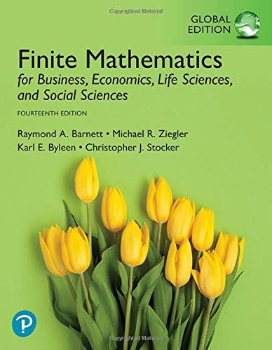 Finite Mathematics for Business, Economics, Life Sciences, and Social Sciences, Global Edition cover