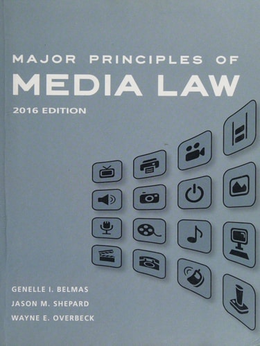 Major Principles of Media Law, 2016 cover