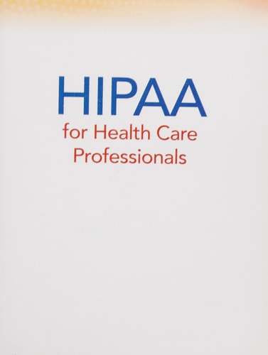 HIPAA for Health Care Professionals cover