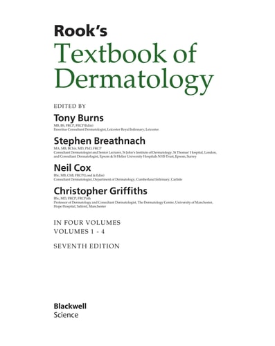 Rook's Textbook of Dermatology cover