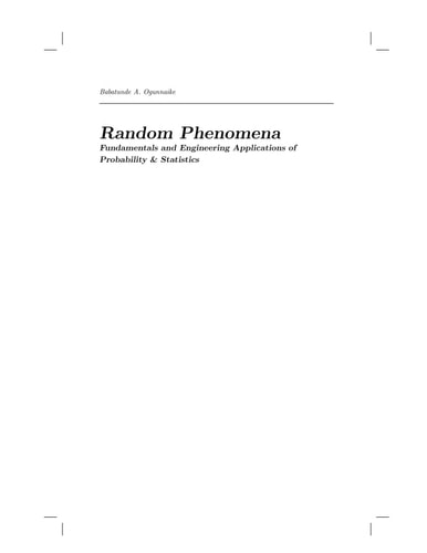 Random Phenomena Fundamentals of Probability and Statistics for Engineers cover