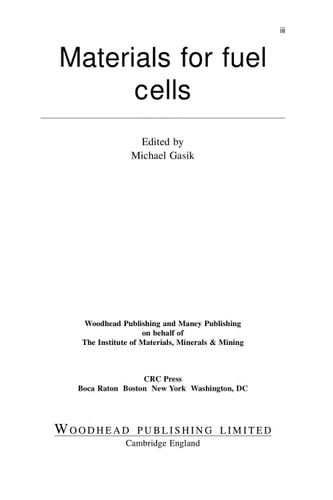 Materials for Fuel Cells cover