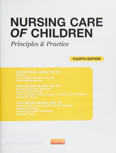 Nursing Care of Children Principles & Practice cover